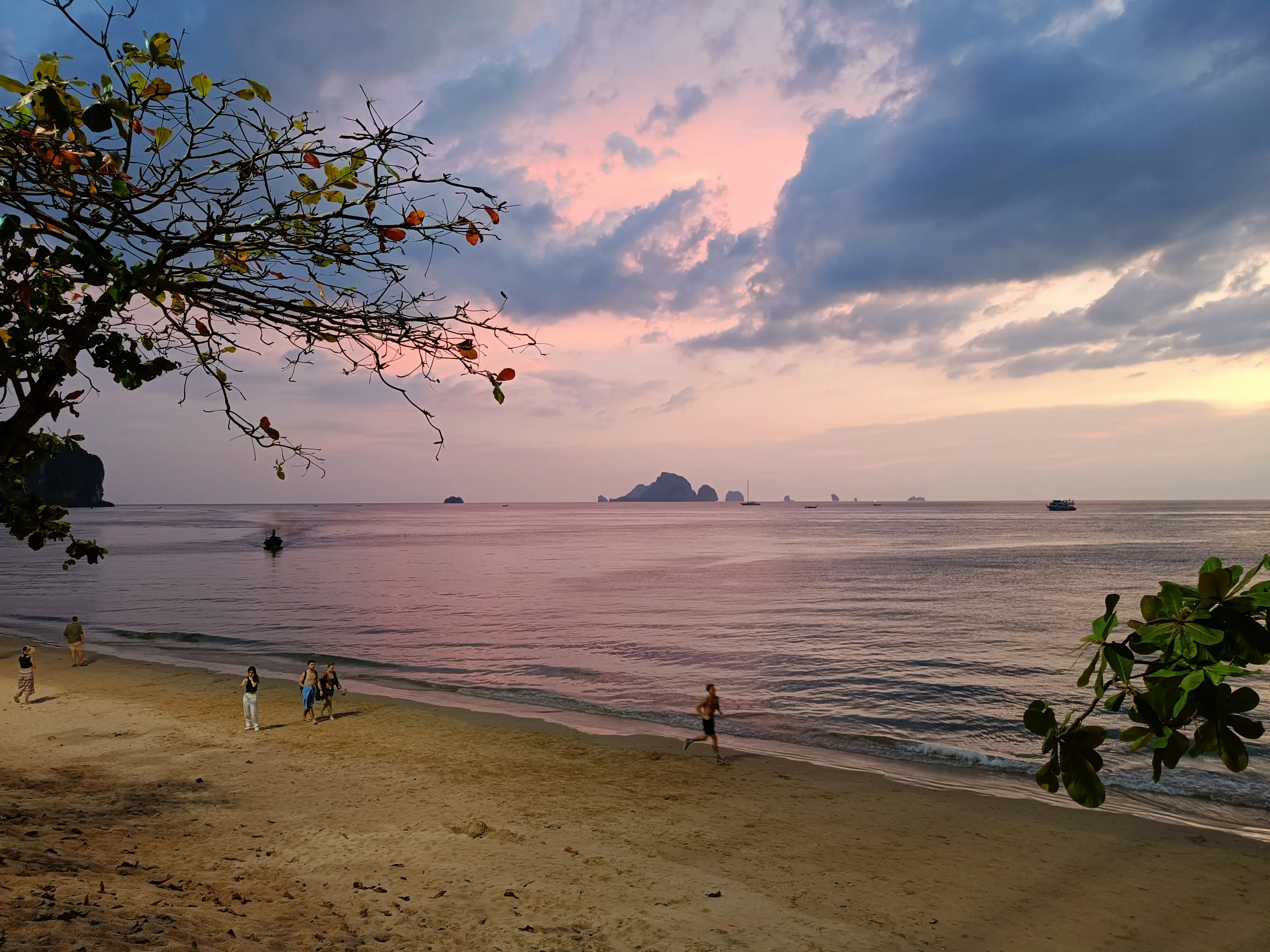 Turquoise bay and limestone cliffs in Krabi