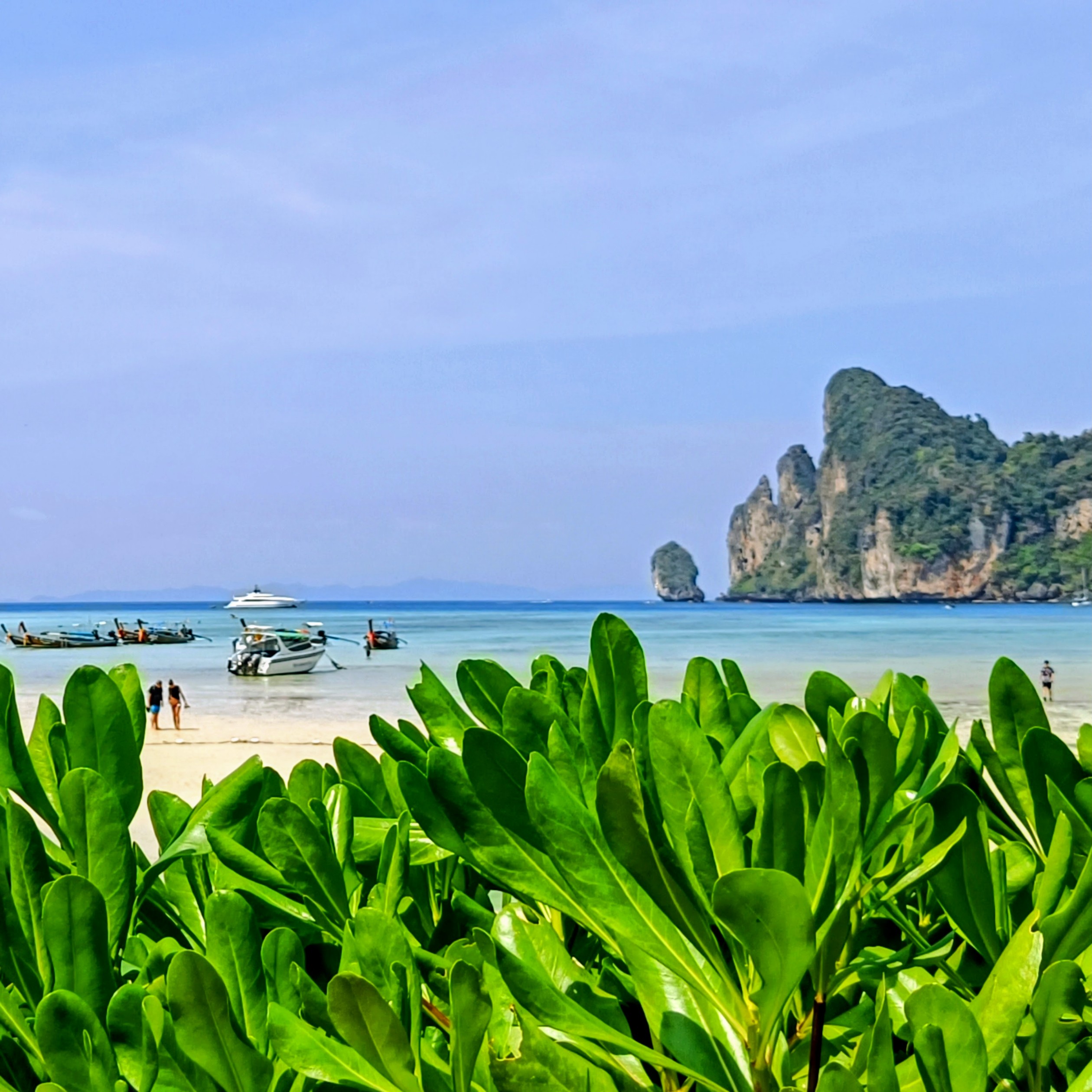 Longtail boat approaching Phi Phi islands
